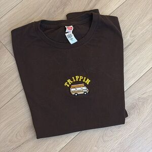 Vintage Brown Tee “trippin”